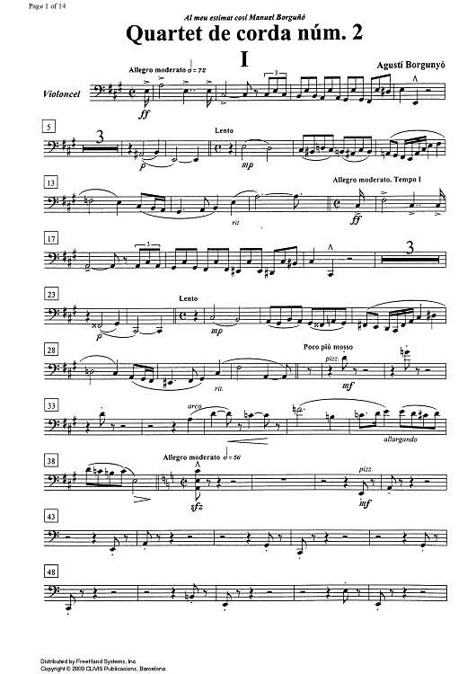 String quartet No. 2 - Cello