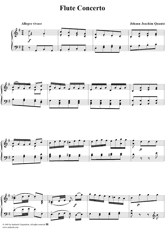 Flute Concerto in G Major, Allegro vivace - Piano