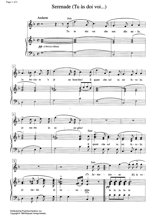 Serenade Tu às doi voi...