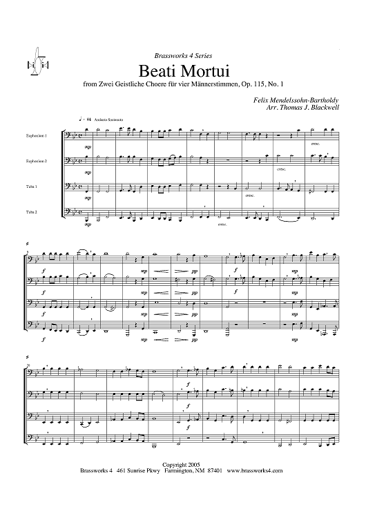 Beati Mortui - Score