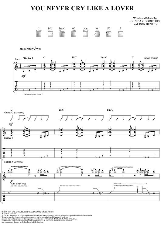 You Never Cry Like a Lover