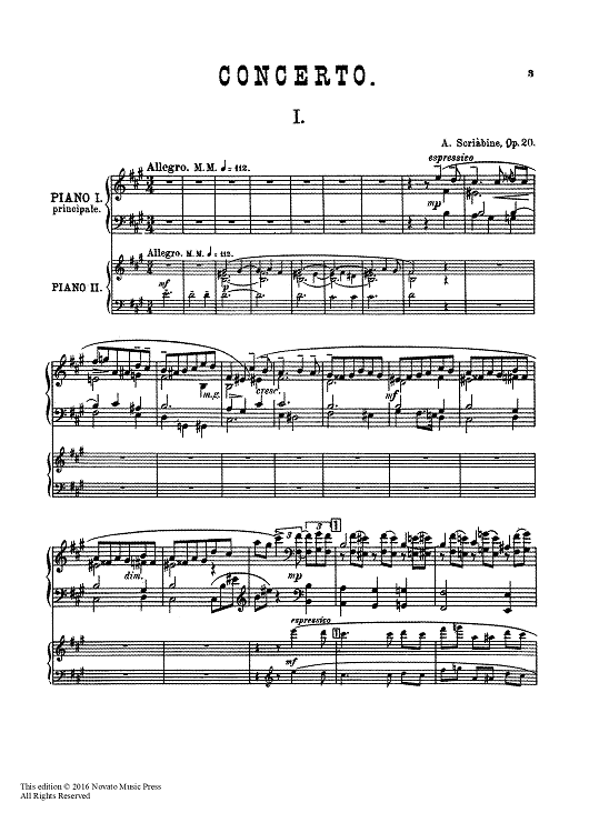 Piano Concerto, Opus 20 for 2 Pianos - 1st Movement