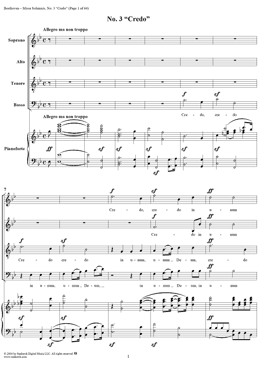 Missa Solemnis, No. 3: Credo