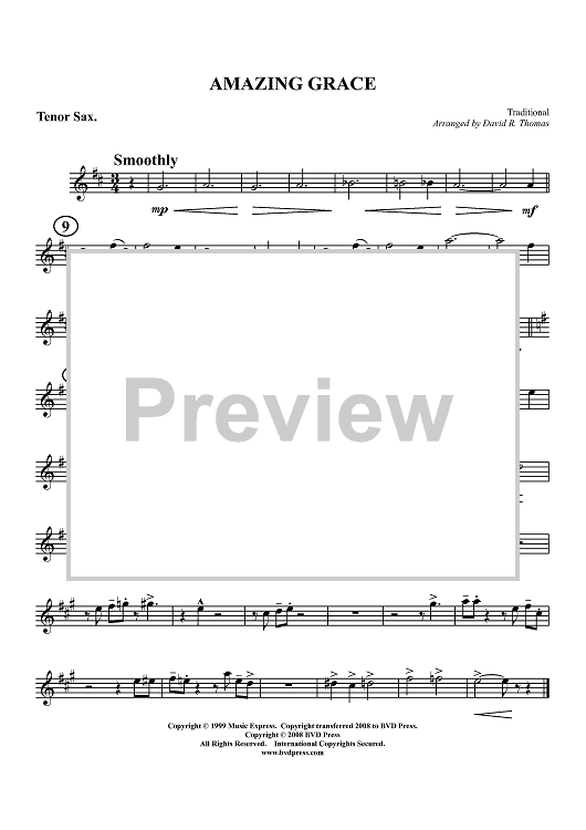 Amazing Grace - Tenor Sax