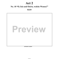 "O, Isis und Osiris, welche Wonne!", No. 18 from  "Die Zauberflöte", Act 2 (K620) - Full Score