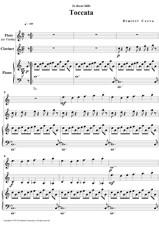 Toccata - Piano Score