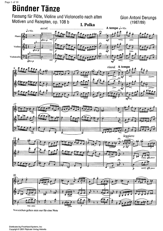 Bündner Tänze Op.108b - Score