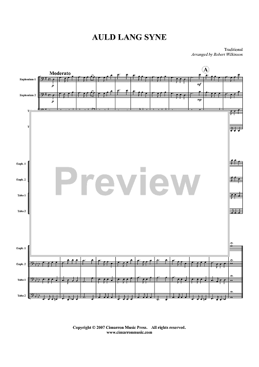 Auld Lang Syne - Score