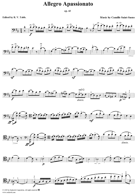 Allegro Appassionato, op. 43 - Cello