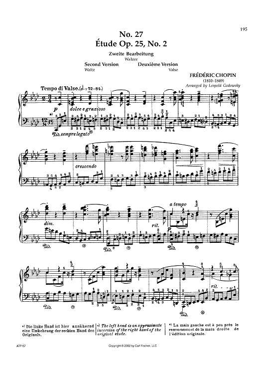 No. 27 - Étude Op. 25, No. 2 (Second Version)