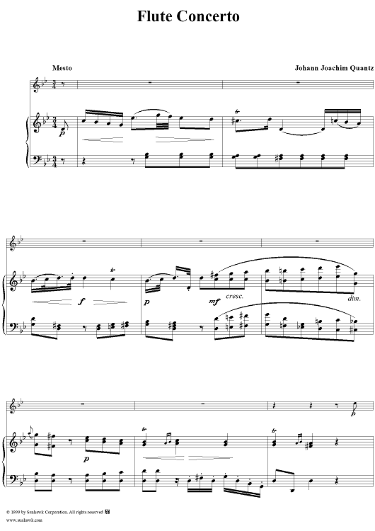 Flute Concerto in G Major, Arioso - Piano