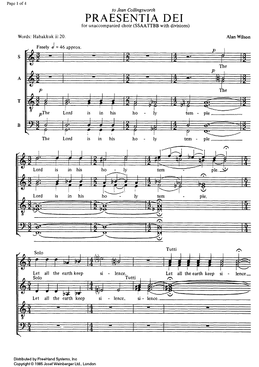 Praesentia Dei - Score