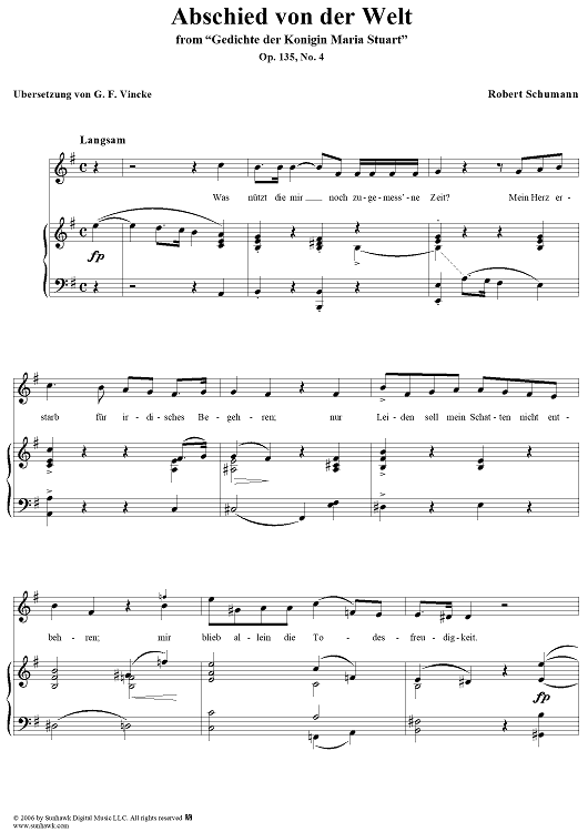 Abschied von der Welt, Op. 135, No. 4
