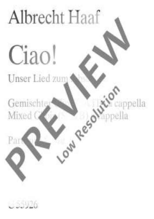 Ciao! - Choral Score