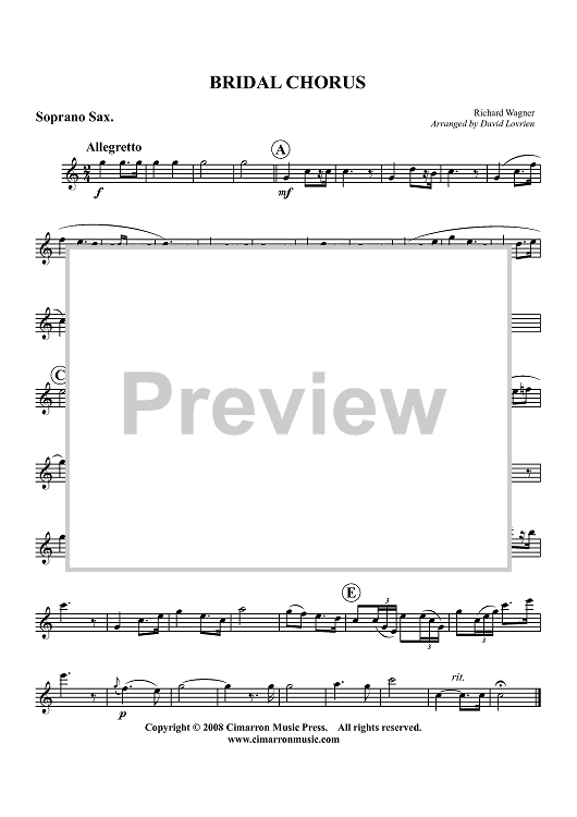 Bridal Chorus - Soprano Sax