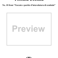 Toccata Decima - No. 10 from "Toccate e partite d'intavolatura di cembalo" Book 1 (1615)