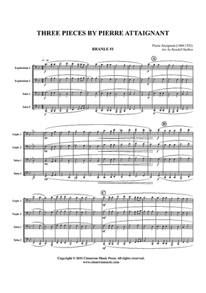 Three Pieces by Pierre Attaingnant - Score