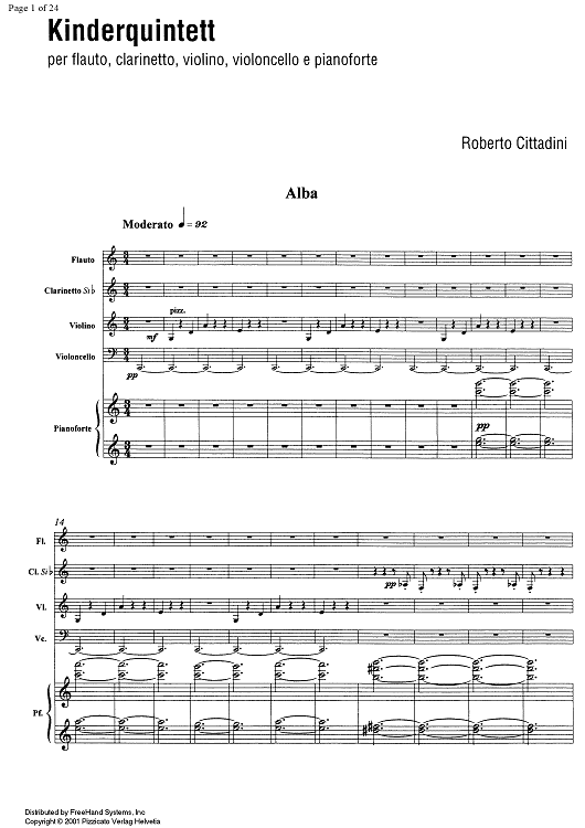 Kinderquintett - Score