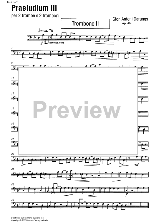 Praeludium III Op.46c - Trombone 2