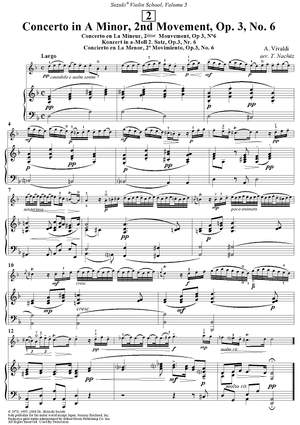 Concerto ini A Minor, 2nd Movement, Op. 3, No.6