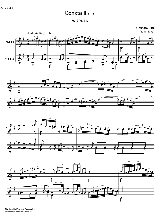 Sonata Op. 5 No. 2 - Score