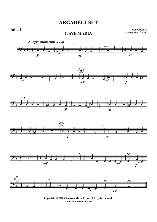 Arcadelt Set - Tuba 1