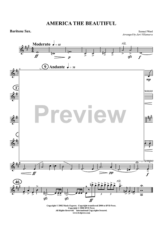 America the Beautiful - Baritone Sax
