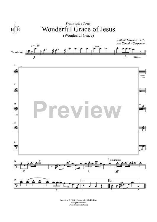 Wonderful Grace of Jesus - Trombone