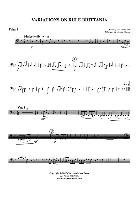 Variations On Rule Britannia - Tuba 1