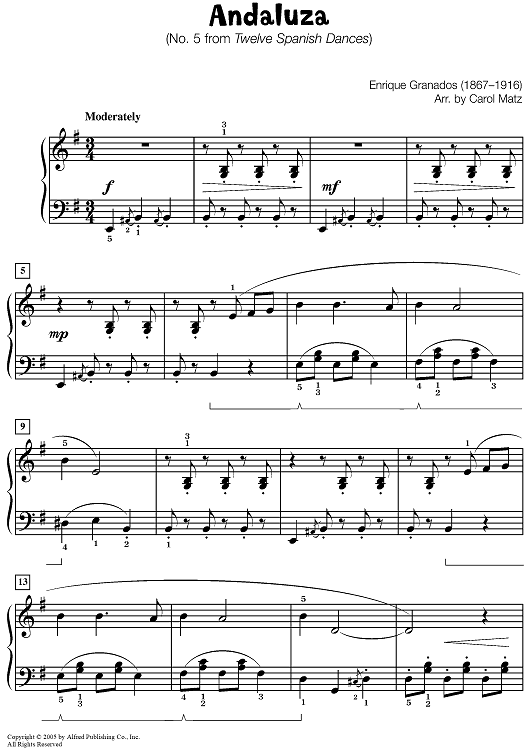 Andaluza (No. 5 from Twelve Spanish Dances)