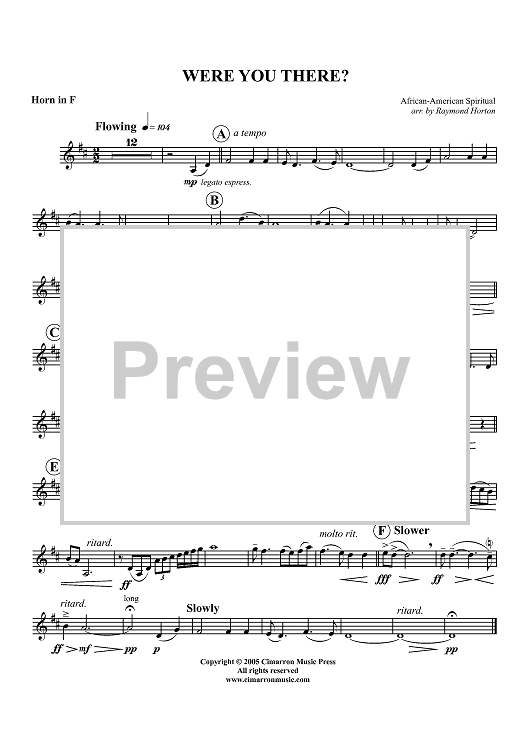 Were You There? - Horn in F