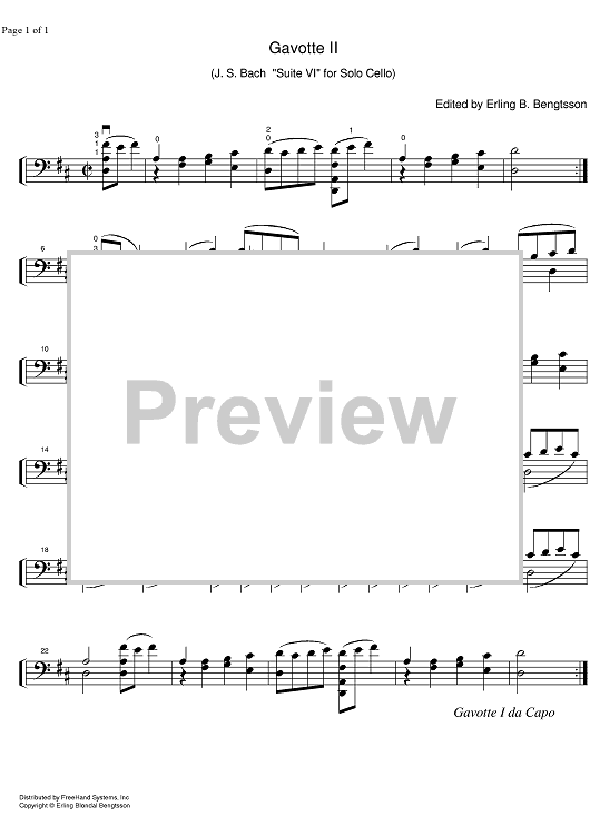 Suite No. 6 D Major BWV 1012 - Cello