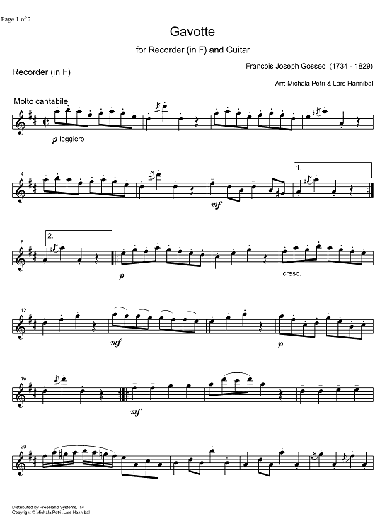 Gavotte - Alto Recorder