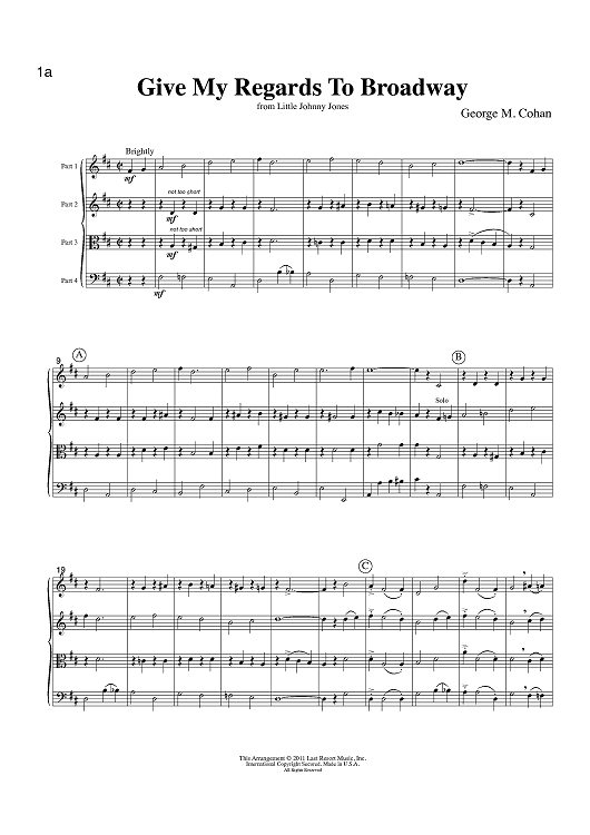 Music for Four, Collection No. 2 - Early Pop Favorites - Score