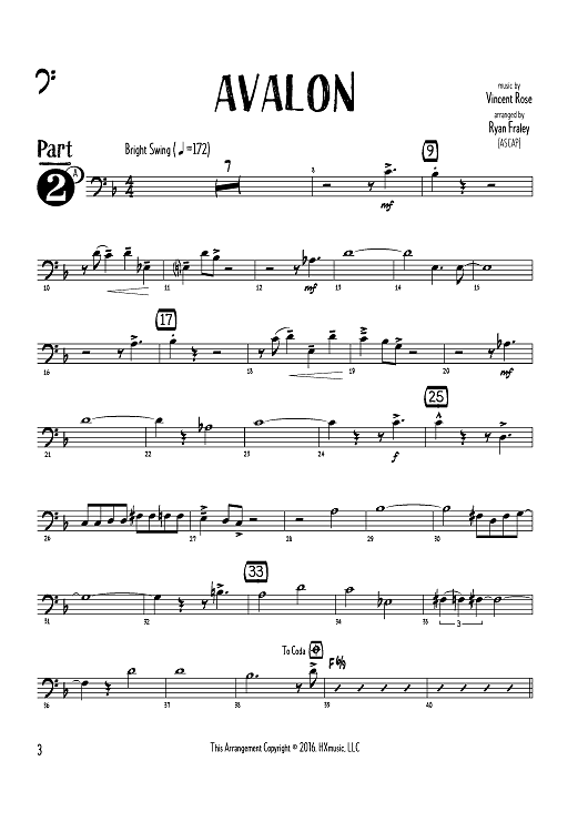 Avalon - Bass Clef Instruments Part 2