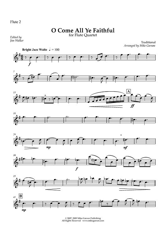 O Come All Ye Faithful - Flute 2