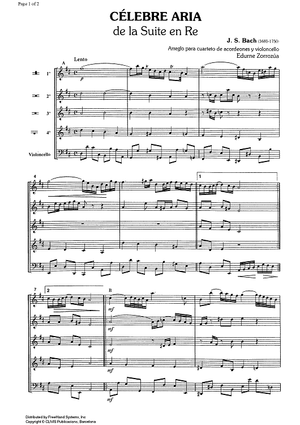 Famous Air from the Suite in D Major - Full Score