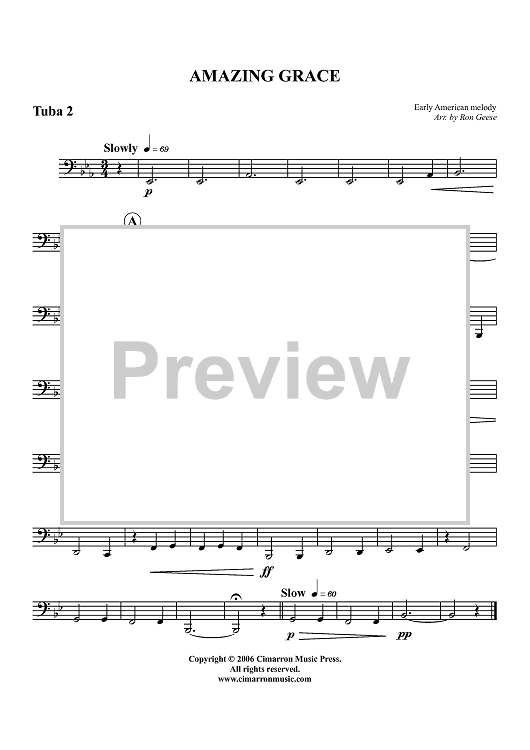 Amazing Grace - Tuba 2