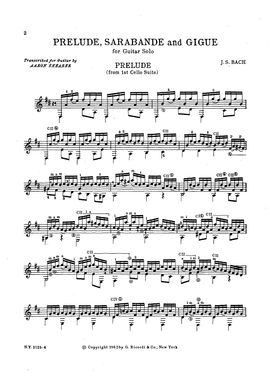 Prelude, Sarabande and Gigue for Guitar Solo