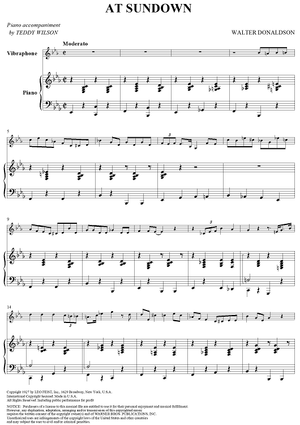 At Sundown - Piano Score