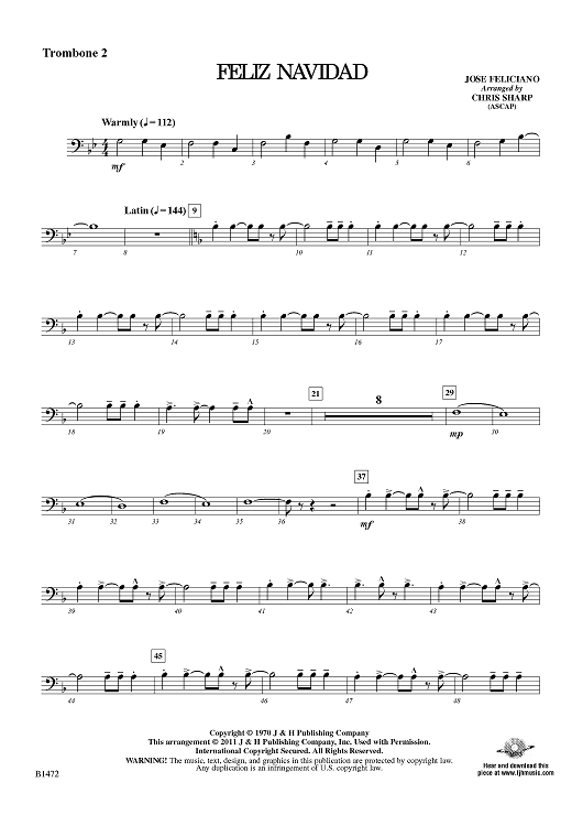 Feliz Navidad - Trombone 2