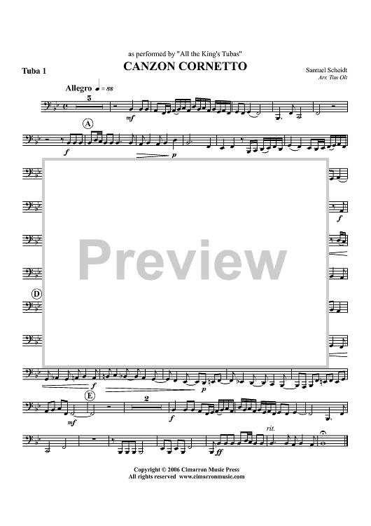 Canzon Cornetto - Tuba 1