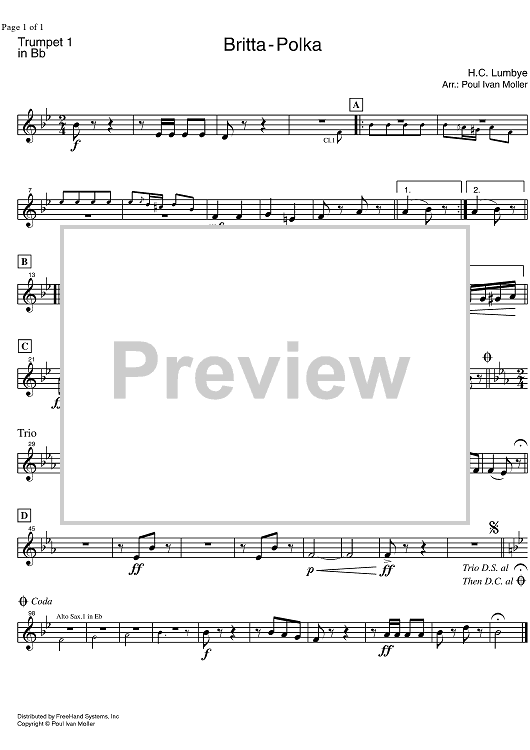 Britta Polka - B-flat Trumpet 1