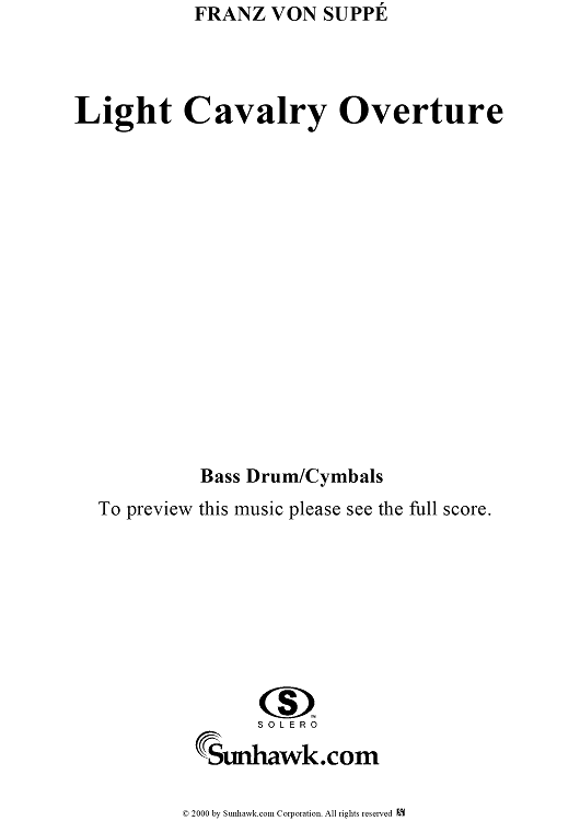 Light Cavalry Overture - Bass Drum & Cymbals