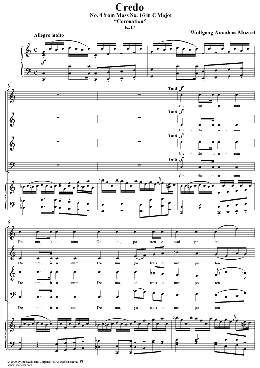Credo - No. 3 from Mass No. 16 in C major ("Coronation") - K317