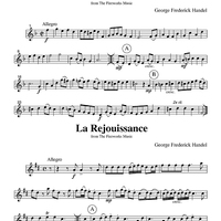 Bourree, La Rejouissance & Menuet from The Fireworks Music - Part 2 Flute, Oboe or Violin