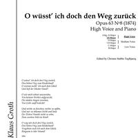 O wüsst' ich doch den Weg zurück Op.63 No. 8
