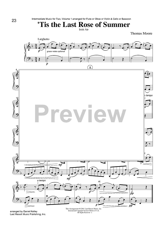 'Tis the Last Rose of Summer - Irish Air