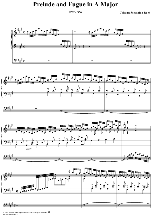 Prelude and Fugue in A Major, BWV536