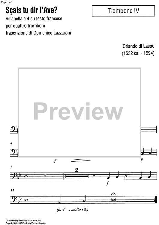 Sçais tu dir l'Ave? - Trombone 4